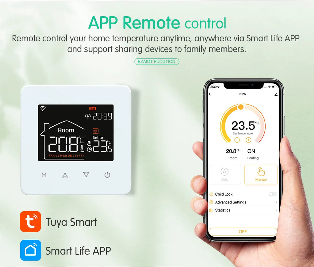 WiFi Smart Floor Heating Thermostat for Precise Home Temperature Control Tidesmit