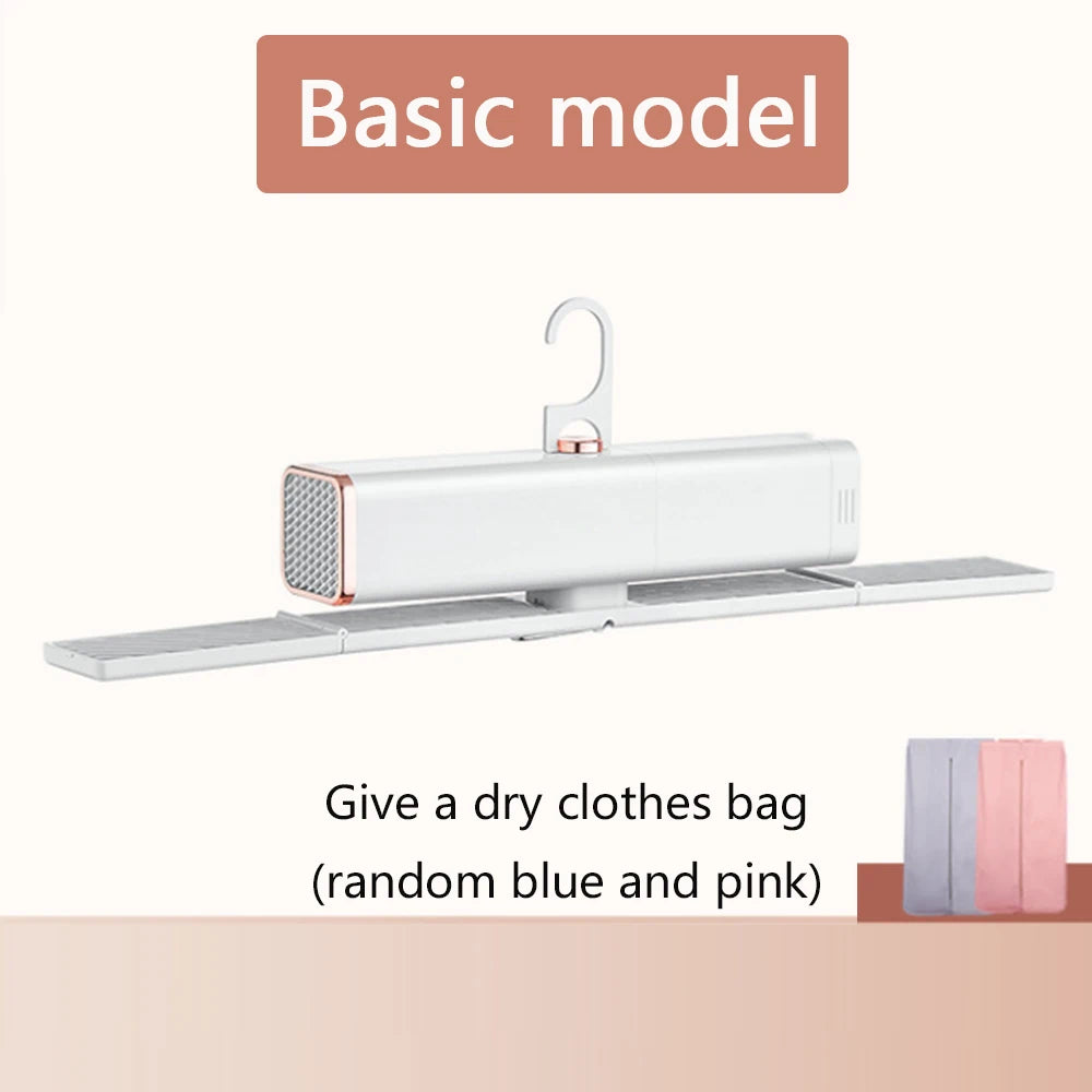 Tidesmit portable retractable clothes dryer and shoe heater with folding hanger design for laundry sterilization