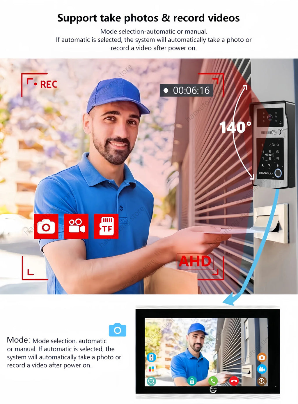 7/10 Inch Tuya Smart Wifi Video Apartment Intercom System 1080P Wireless Doorbell Camera Rfid Unlock Door Entry Intercom Doorman
