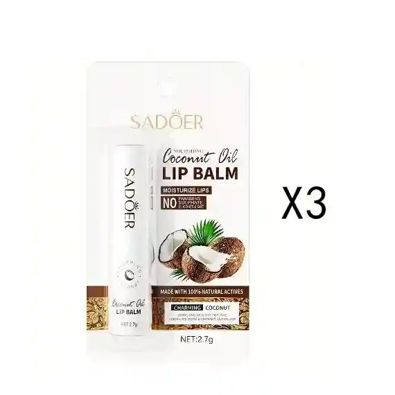 Coconut Lip Balm - Nourishing Lip Treatment for Lasting Hydration Lip Care Coconut (3pcs) Tidesmit