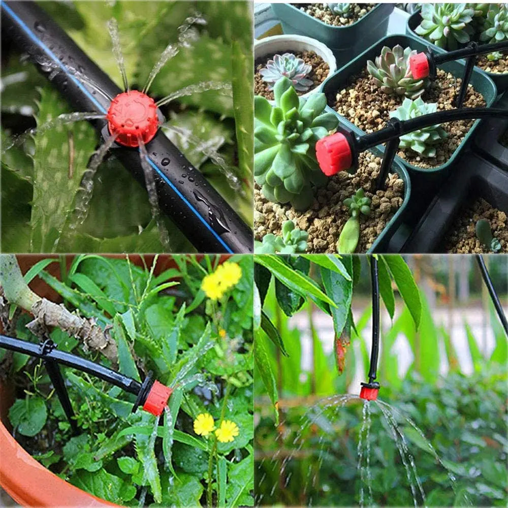 50/100PCS Adjustable Dripper for 4/7mm Garden Irrigation Hose Watering Sprinkler Emitter 0-80L/H for Yard Greenhouse