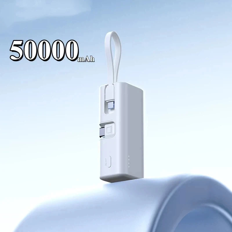 Tidesmit 50000mAh Portable Charger with Integrated Cables & USB-C White 50000mAh Tidesmit