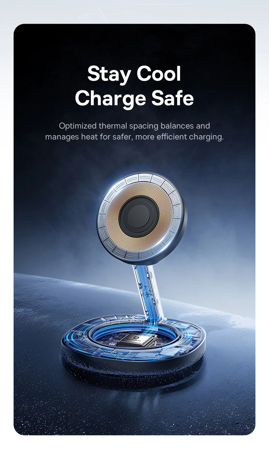 15W Magnetic Wireless Charger Stand - Foldable Qi Certified MagSafe Tidesmit
