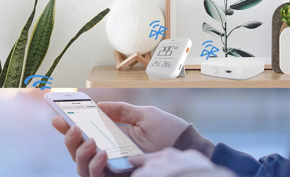 SmartLife Tuya Smart ZigBee Bluetooth-Compatible Mesh Brightness Thermometer Light Temperature Humidity Detector Wireless Remote