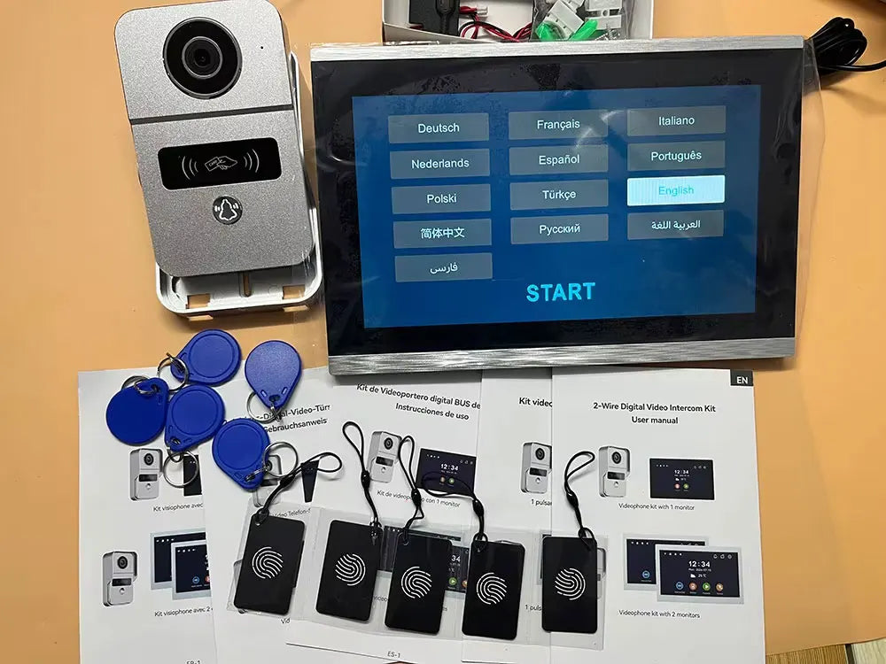 Home Smart Wireless WiFi Video Intercom Doorbell 2 10 inch Screen 1080P 2 Wires Video Doorphone System with Electric Strike Lock