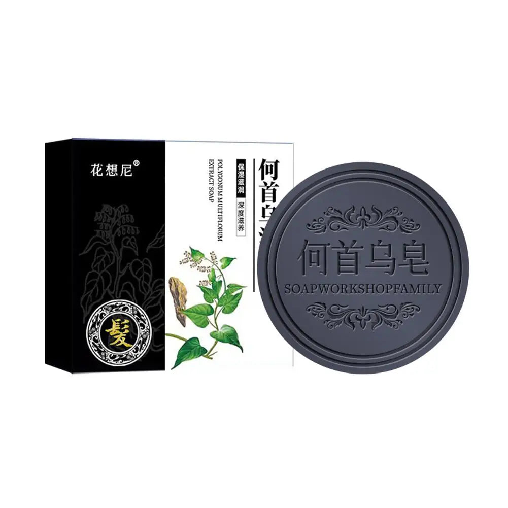 Polygonum Hair Darkening Shampoo Soap Repair Gray White Hair Color To Black Shampoo Soap Hair Nourishing Handmade Shampoo Soap