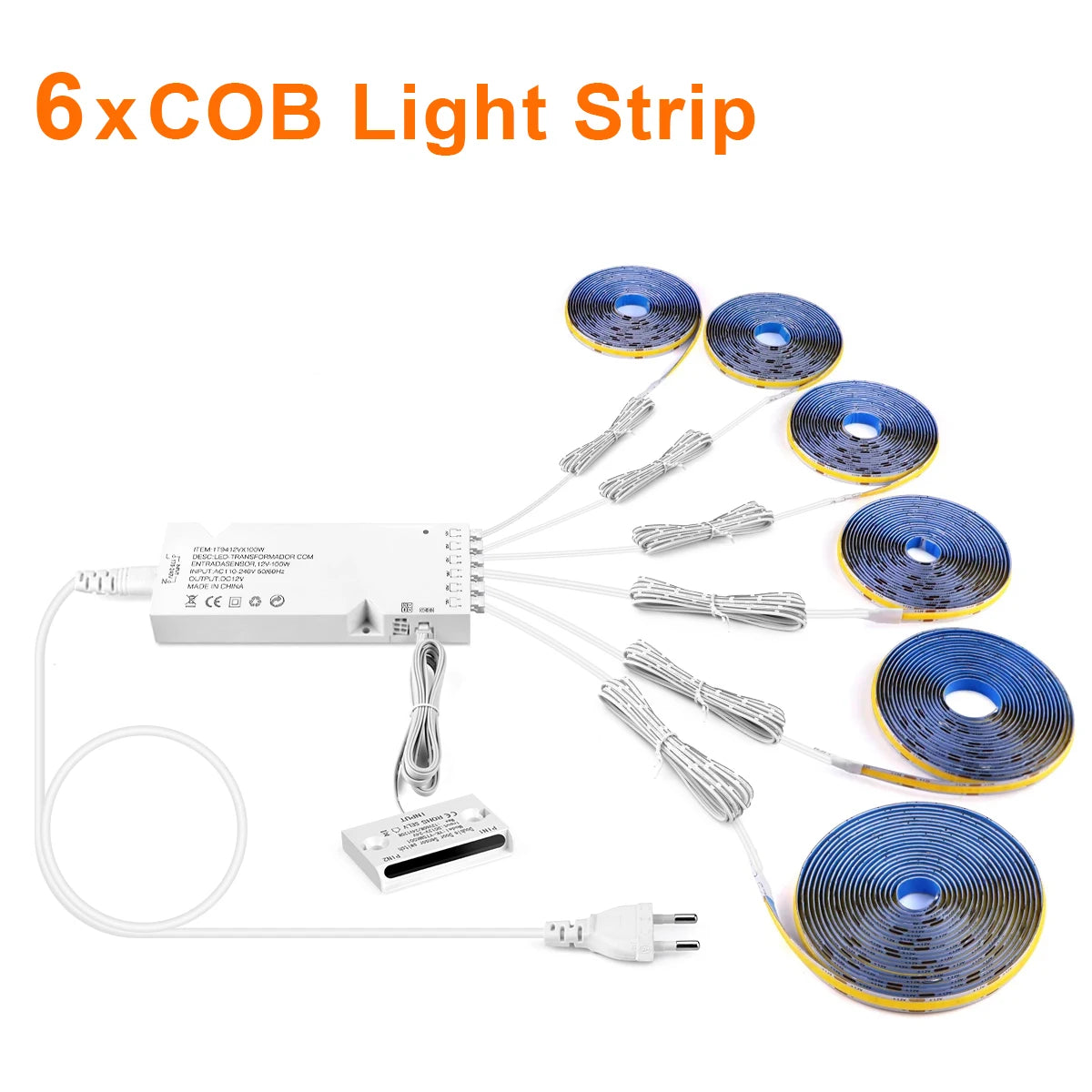 12V COB LED Strip Light Smart Double Door Sensor Switch Cabinet lights for your room Lighting Dupont LED Tape Door Open Light-ON