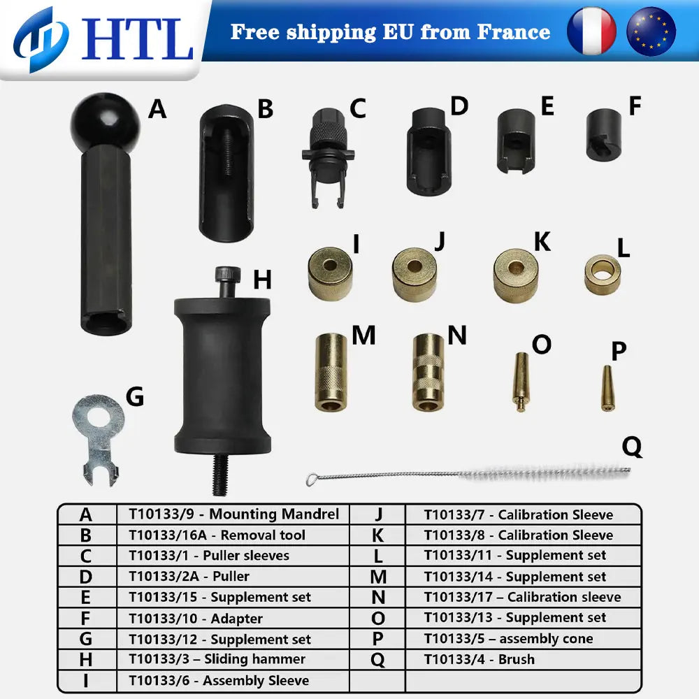 T10133 Fuel Injector Puller Removal Kit Injector Seal Installer Tool For Audi VW Seat Skoda VAG V6 V8 FSI Petrol Engine
