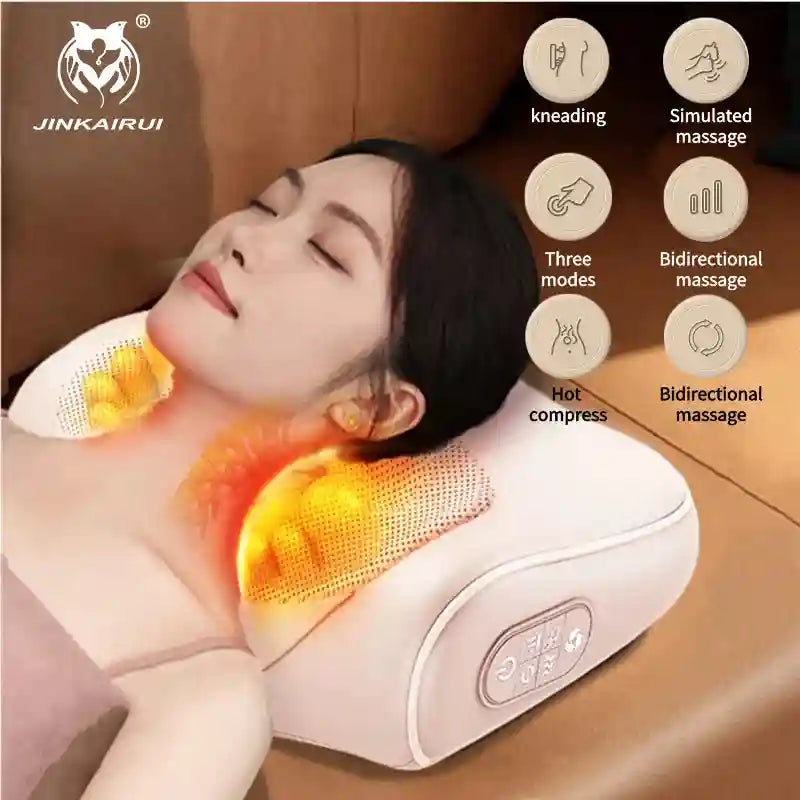 Neck Massage Pillow Shiatsu Back Massager with Heat Therapy Massage Roller Tidesmit