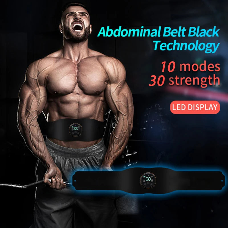 EMS Abdominal Toning Belt - Rechargeable Electric Muscle Stimulator Body Shaping Massage Equipment Tidesmit