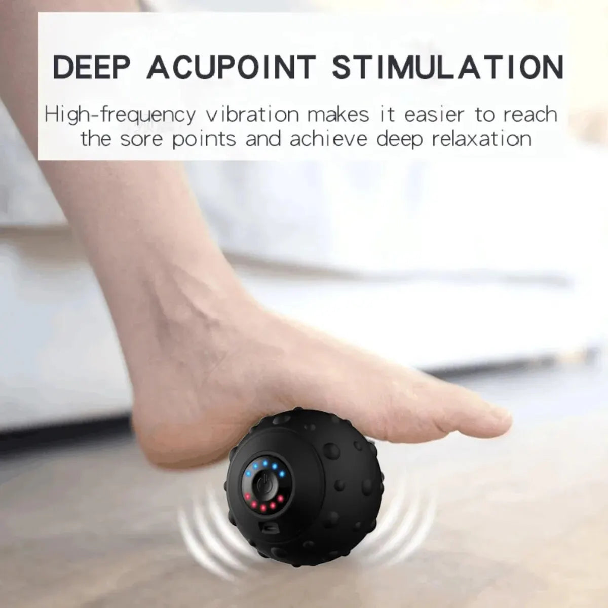 Electric Massage Ball - Deep Tissue Muscle Relief Device | Black Tidesmit Back Massage Instrument Tidesmit