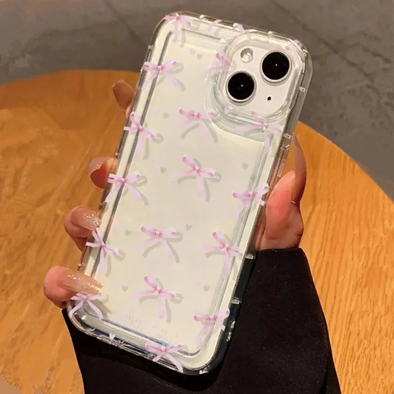iPhone 16 Heart Bow Case: Shock-Absorbing Slim Protection Cover Tidesmit