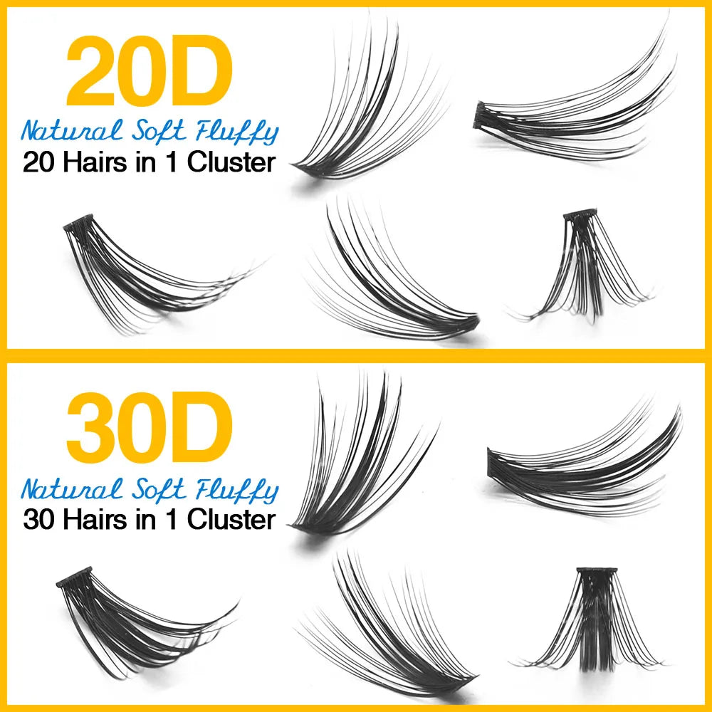 Individual Cluster 3D Volume Silk Lashes by Tidesmit False Eyelashes Tidesmit