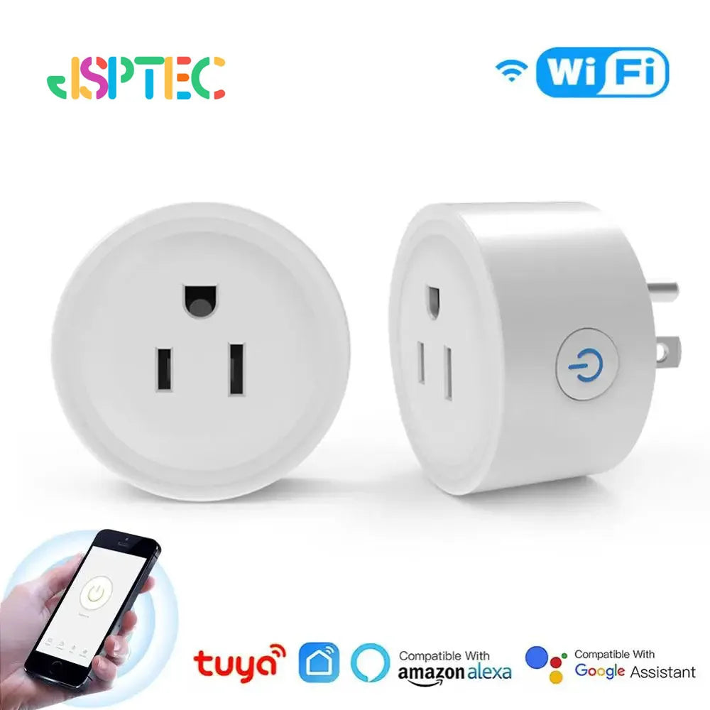 Smart Wifi Plug US Standard with Remote App Control for Alexa and Google Tidesmit