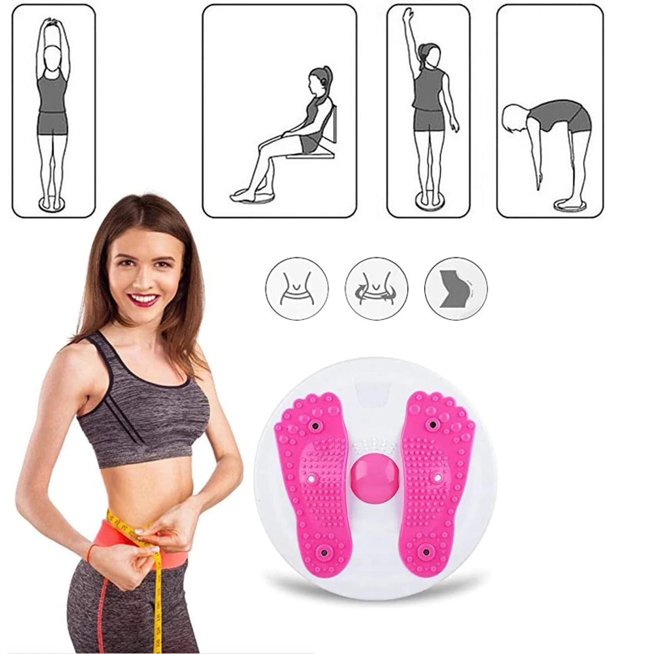 Waist Twisting Disc for Abdominal Fitness - Portable Toning Device Body Shaping Massage Equipment Tidesmit