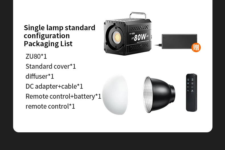 LED Video Light 60-80W Bi-Color Studio Lighting for Content Creators Tidesmit