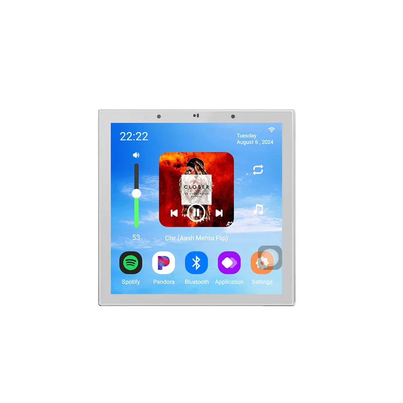 TUYA Smart Home Audio In Wall Amplifier WiFi Bluetooth Music Sound Control Panel Touch Screen Android 11 System Ceiling Speaker