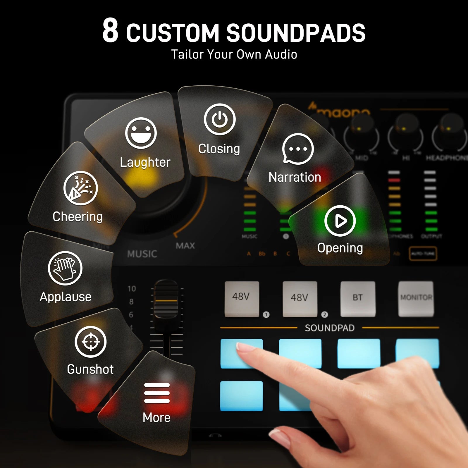 Podcast Audio Interface Mixer Tidesmit AME2 | Dual XLR Studio Console Tidesmit