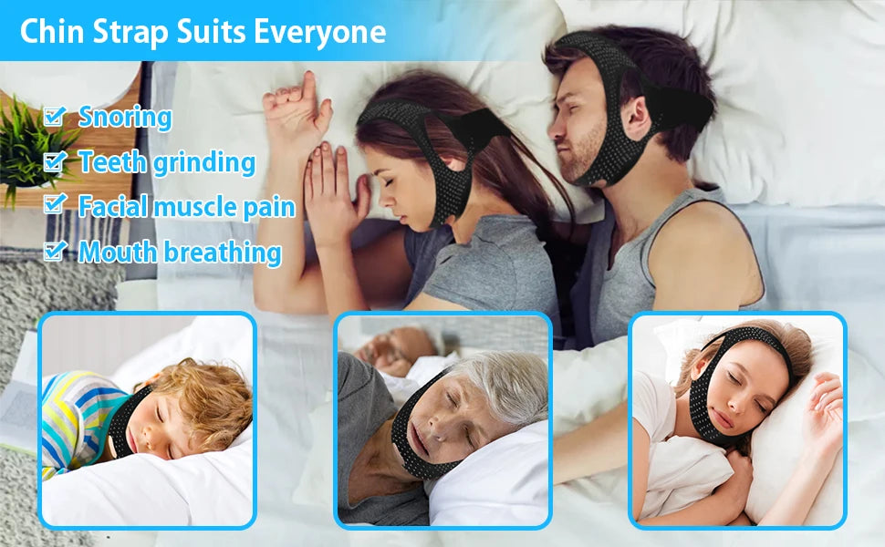 Chin Strap for Sleeping,Anti Snoring Chin Strap for CPAP Users,Keep Mouth Closed for Effectively Reduce Snoring