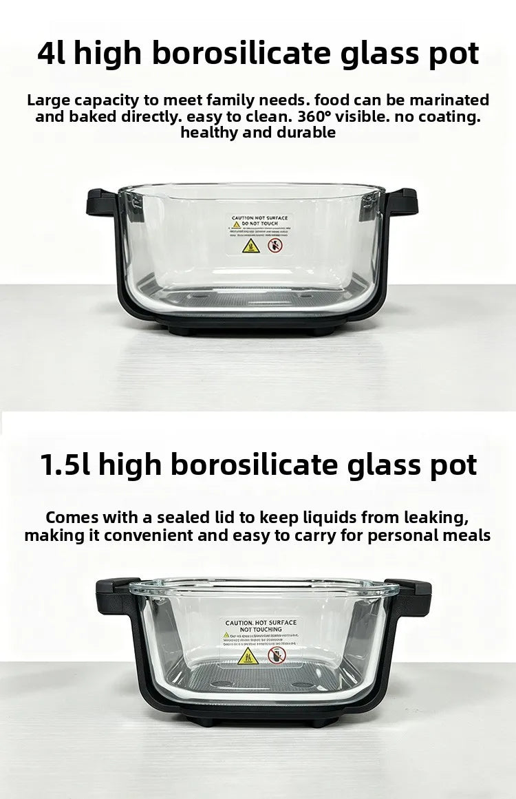 Color Screen Visible Air Fryer Glass Liner Chips Maker Multifunctional Home Oven