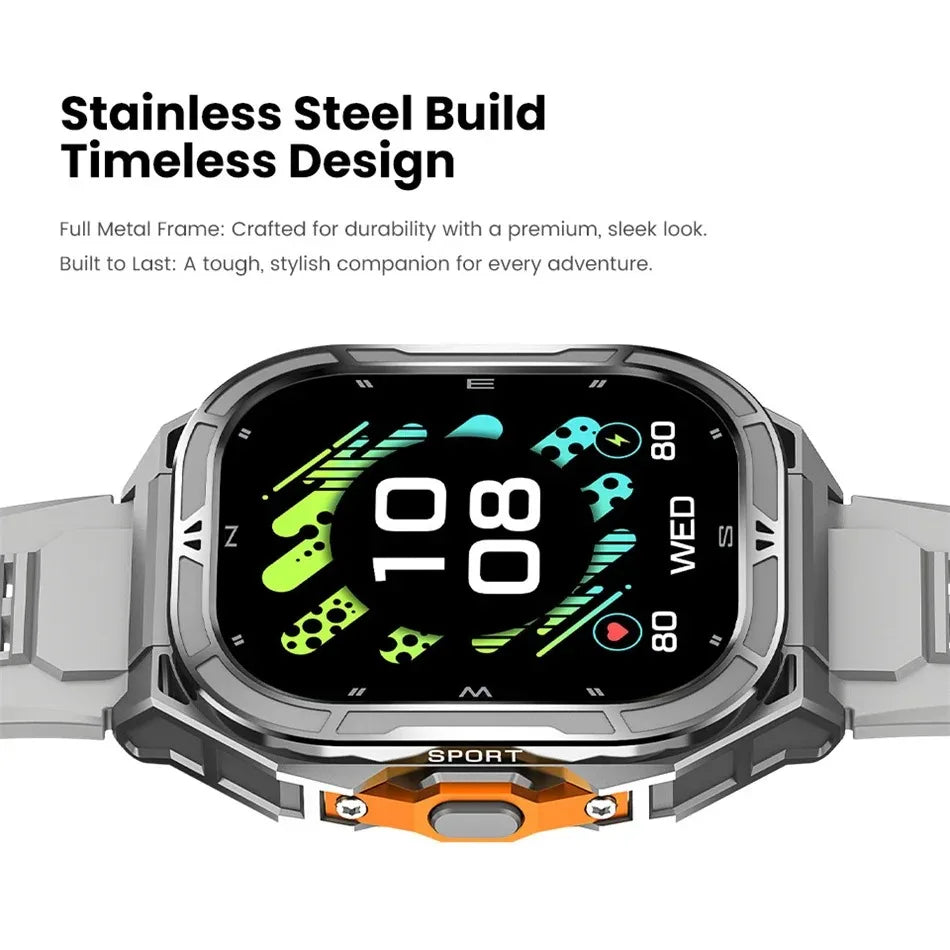 2025 New GPS Smart Watch Men 1.96-inch HD AMOLED Screen Compass Bluetooth Call 5ATM Waterproof Sport Smart Watch for Android iOS