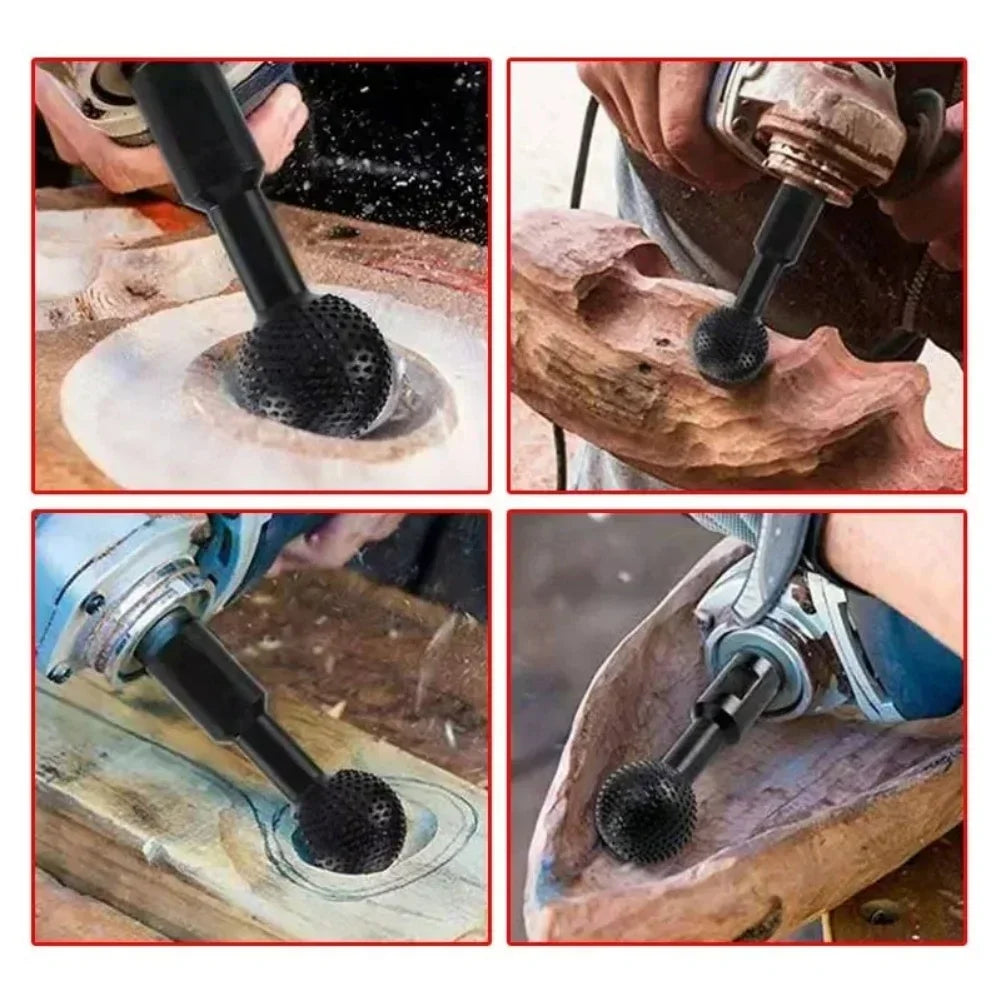10/14MM Angle Grinder Spherical Spindle Rotating Wood Carving Polishing Engraving Drill Ball Chisel Grinding Woodworking Tool