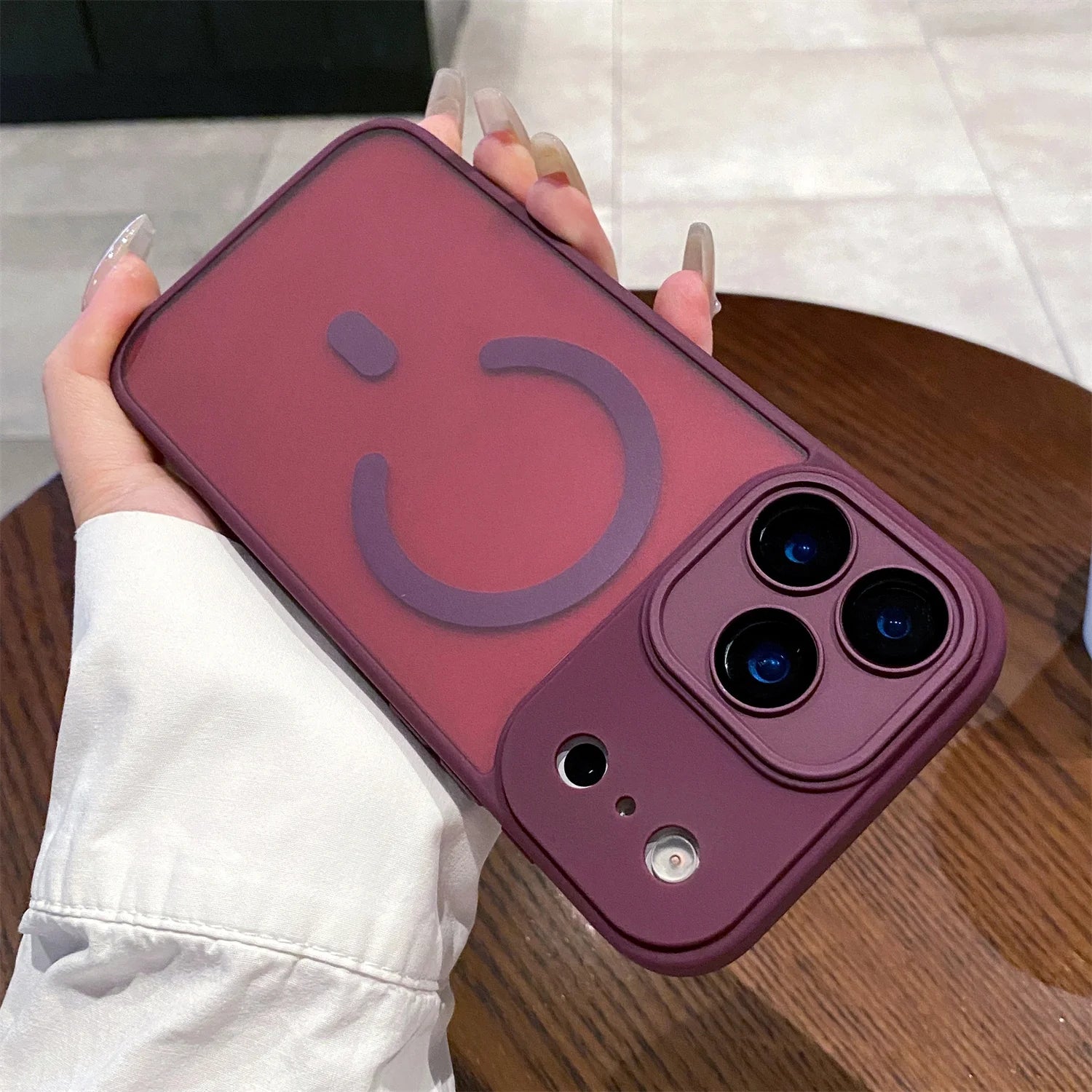 iPhone 17 Pro MagSafe Case with Lens Protector - Black | Tidesmit Plum red Tidesmit