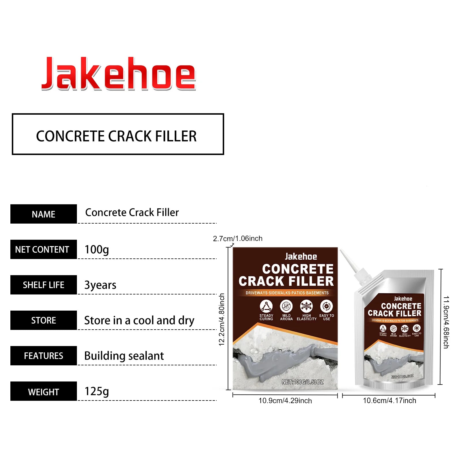 Concrete Crack Filler Self Leveling Sealant Driveway Repair Adhesive Masonry Gap Filler Waterproof Concrete Sealer Quick Dry