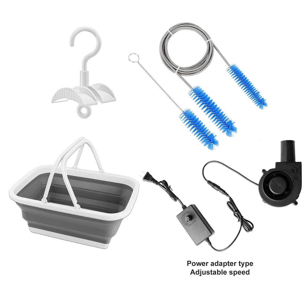 4 Pack CPAP Cleaning Kit for Hose & Mask, with Cpap Hose Dryer, Collapsible Wash Basin & Hose Hanger, Universal Cleaning Brush
