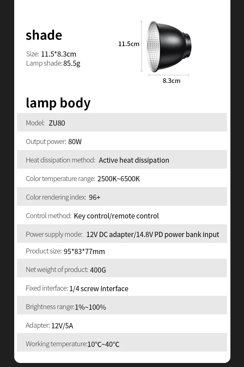 LED Video Light 60-80W Bi-Color Studio Lighting for Content Creators Tidesmit
