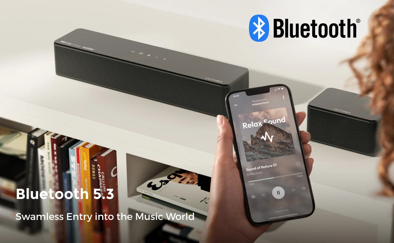 ULTIMEA 500W 7.1ch Dolby Atmos Soundbar with Wireless Subwoofer & 4 Surround Speakers, Home Theater System with APP Control