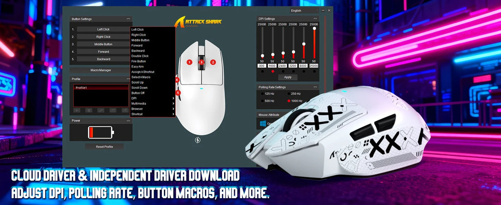 ATTACK SHARK V6 65g Wireless Gaming Mouse RGB Magnetic Charging Dock Wireless/Wired Mouse 1K Polling PAW3311 Office Gamer Mice