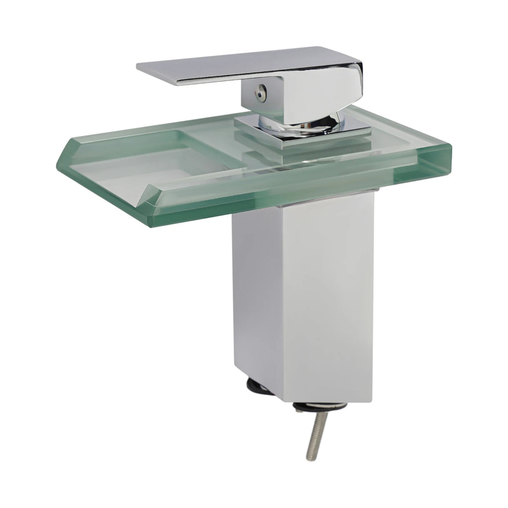 Smart Bathroom Faucet with Temp Light, Anti-Scald LED Indicator, Brass Construction, Waterfall Faucet, LED Color Changing