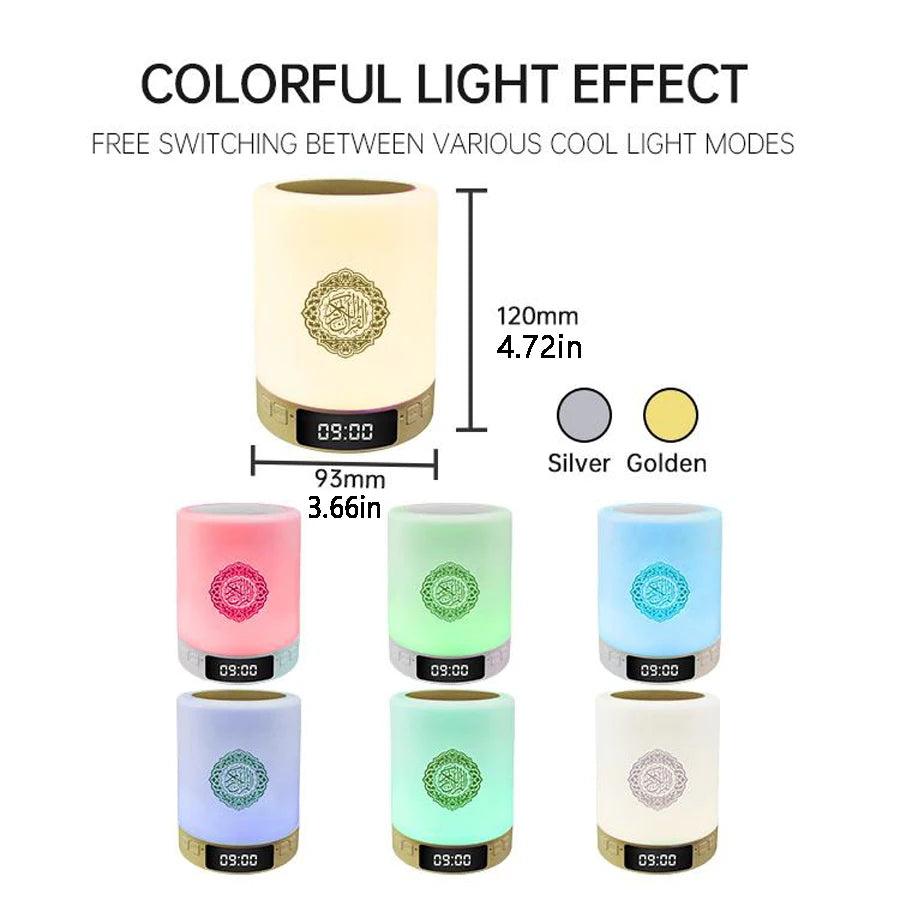 Bright Lamp Quran Islam Arab Muslim Koran Azan Wireless Bluetooth Speaker Portable Night Light Holy Ramadan Islamic Arabic Mp3