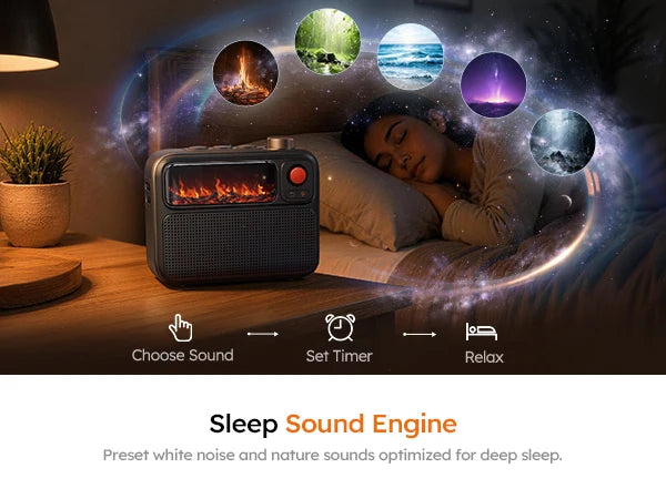 Divoom Flowtoo Smart White Noise Machine with Night Light APP Control Sleep Aid Projector for Bedroom Decor Gift