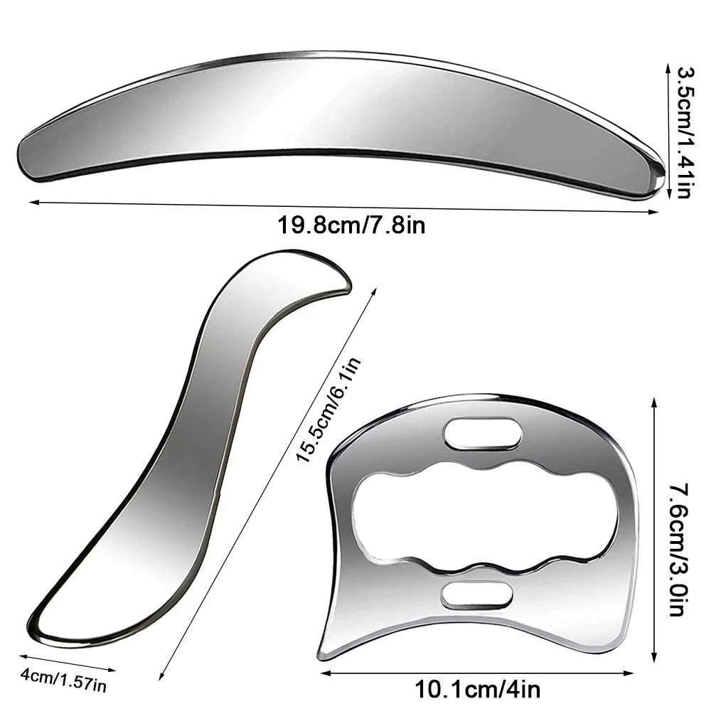Myofascial Release Tool: Professional Stainless Steel Gua Sha Scraper Fascia Gun Tidesmit