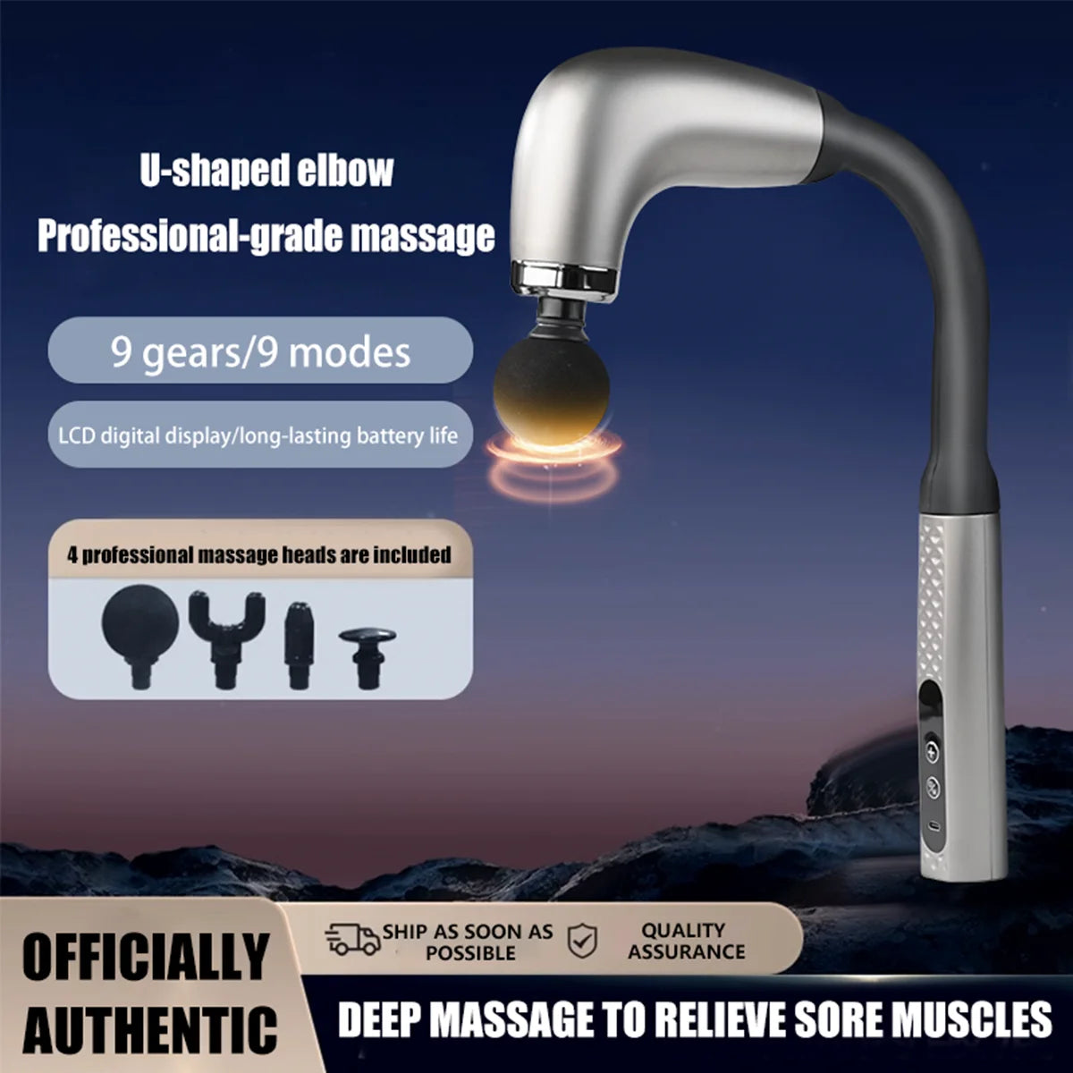 Electric Massage Gun for Deep Tissue Recovery – Natural Black Body Shaping Massage Equipment Tidesmit