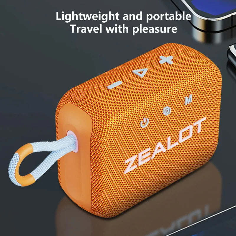 ZEALOT S75 10W Wireless Speakers, Outdoor Portable Subwoofer Speaker Waterproof IPX 6, Wireless Speaker, Dual Pairing,3000mAh.