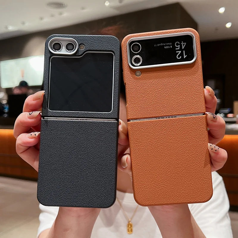 Samsung Galaxy Z Flip 7 Leather Case | Military-Grade Shockproof Cover Tidesmit