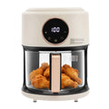 110V US Plug 4.44Qt Glass Air Fryer 1200W Touch Digital Display 8 Cooking Presets 176℉-392℉ Adjustable Temp Time Non-stick