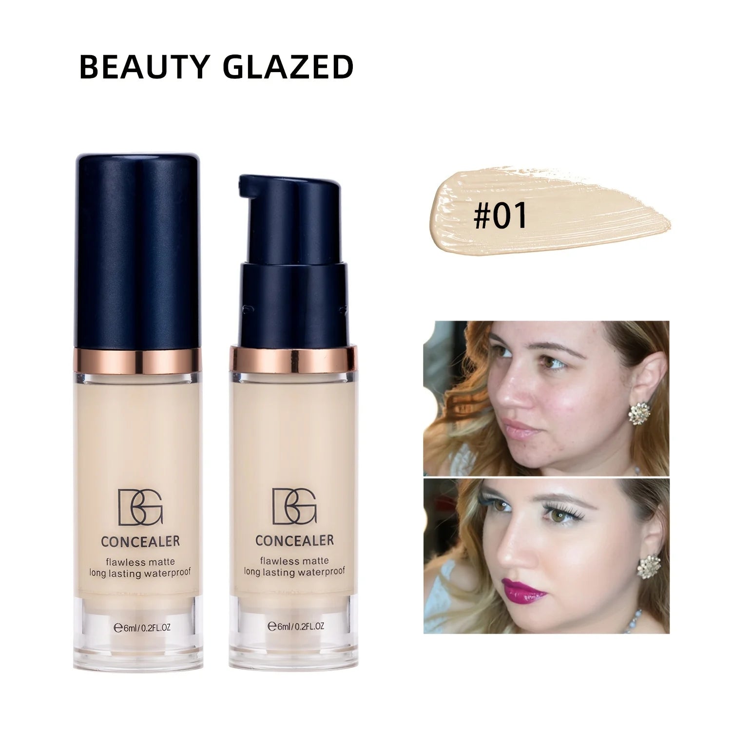 Tidesmit mini matte concealer full coverage liquid foundation texture close-up for long-lasting waterproof makeup