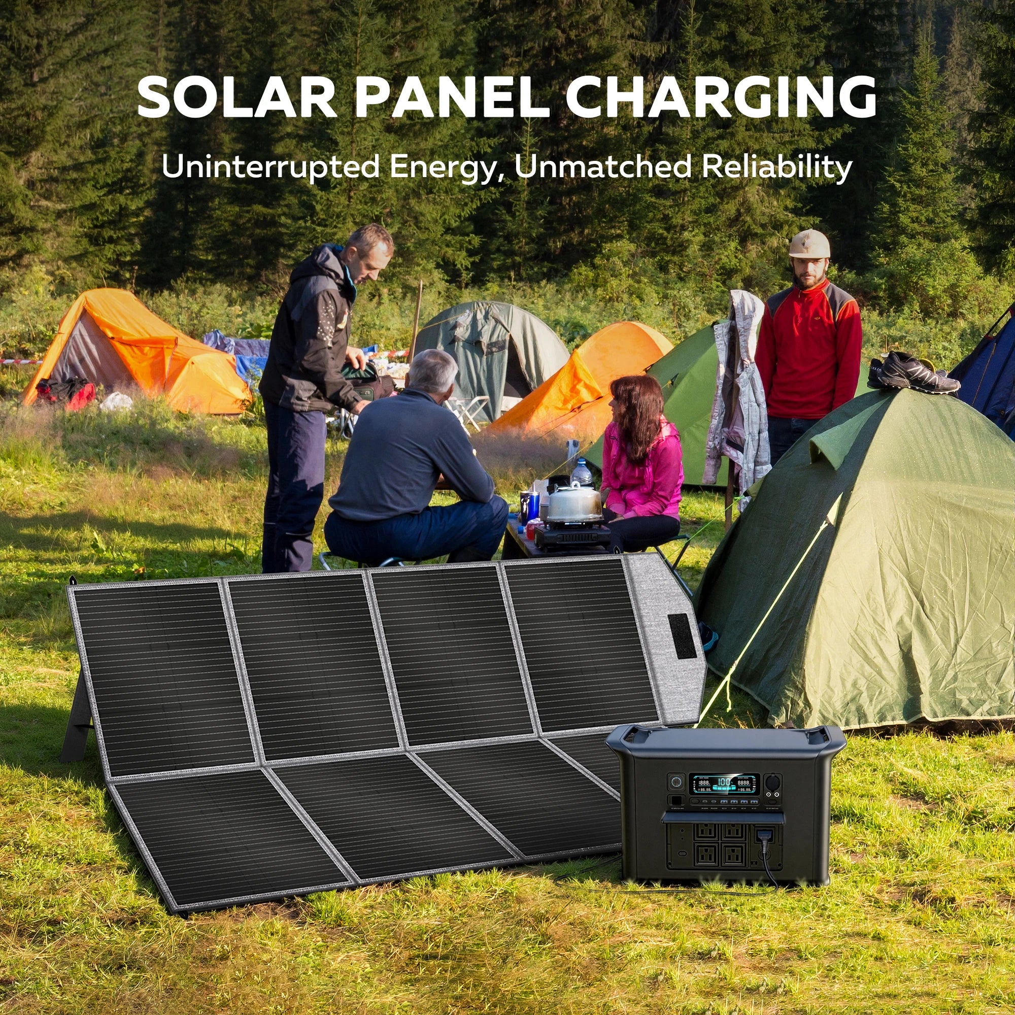 CTOLITY Outdoor Camping AP2000 2400W Fast Charging Portable Power Station SP400 400W Foldable Portable Solar Panel For Home