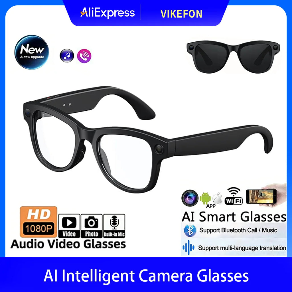 Smart Camera Glasses 4K HD Video Recorder with Integrated Voice Assistant Tidesmit