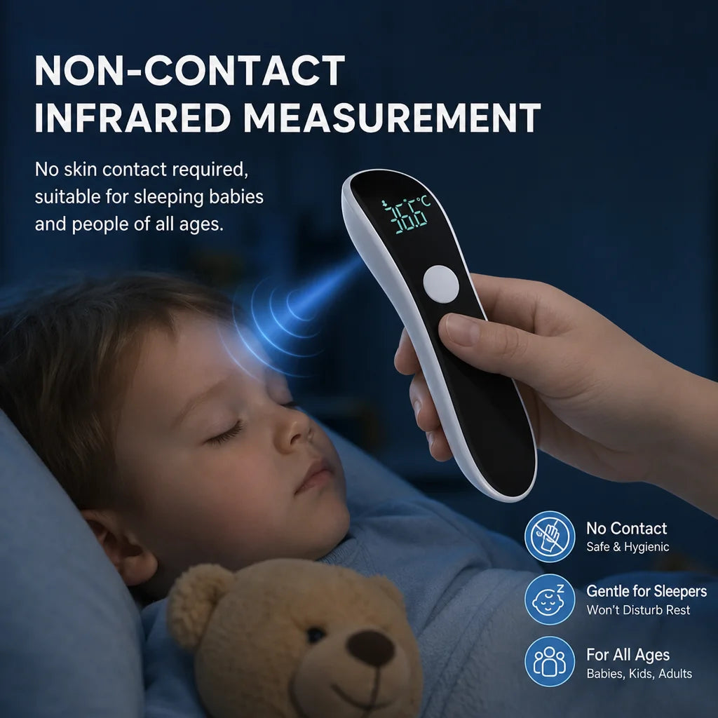AiQUE 1S Fast Reading Infrared Forehead Thermometer Digital Medical Termometro Body Fever Baby&Adult Household Fever Detector