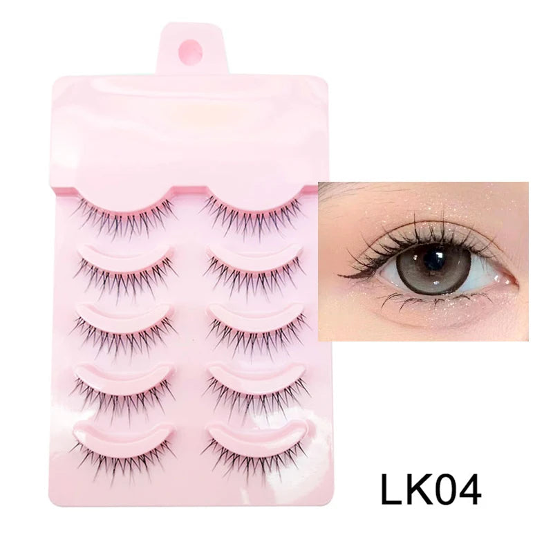 Anime Manga False Eyelashes - Natural Wispy Faux Lashes - 5 Pairs Set False Eyelashes LK04 Tidesmit