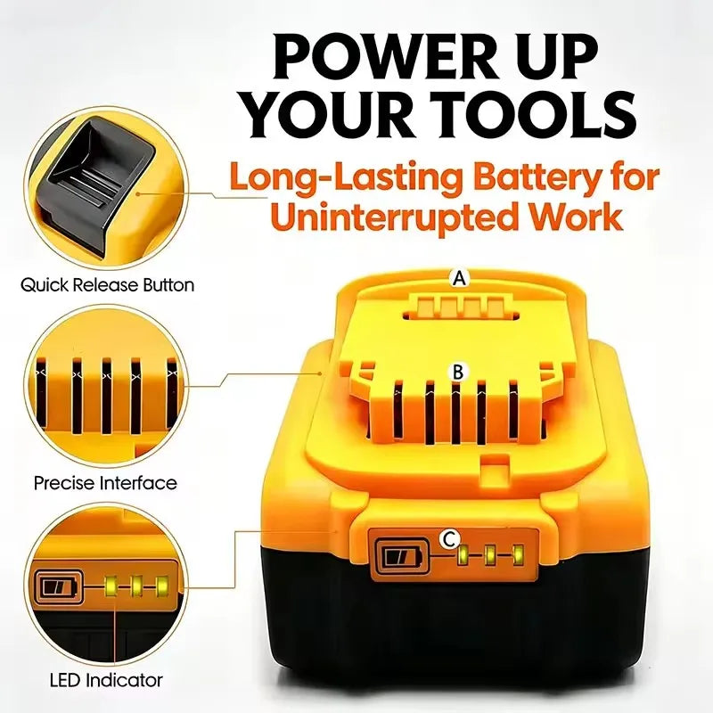 For DeWalt 18v 20V Lithium Ion Batteries 20V 12Ah DCB203 Li ion Battery Replacement DCB206 DCB205 DCB204 DCB200Power Tools