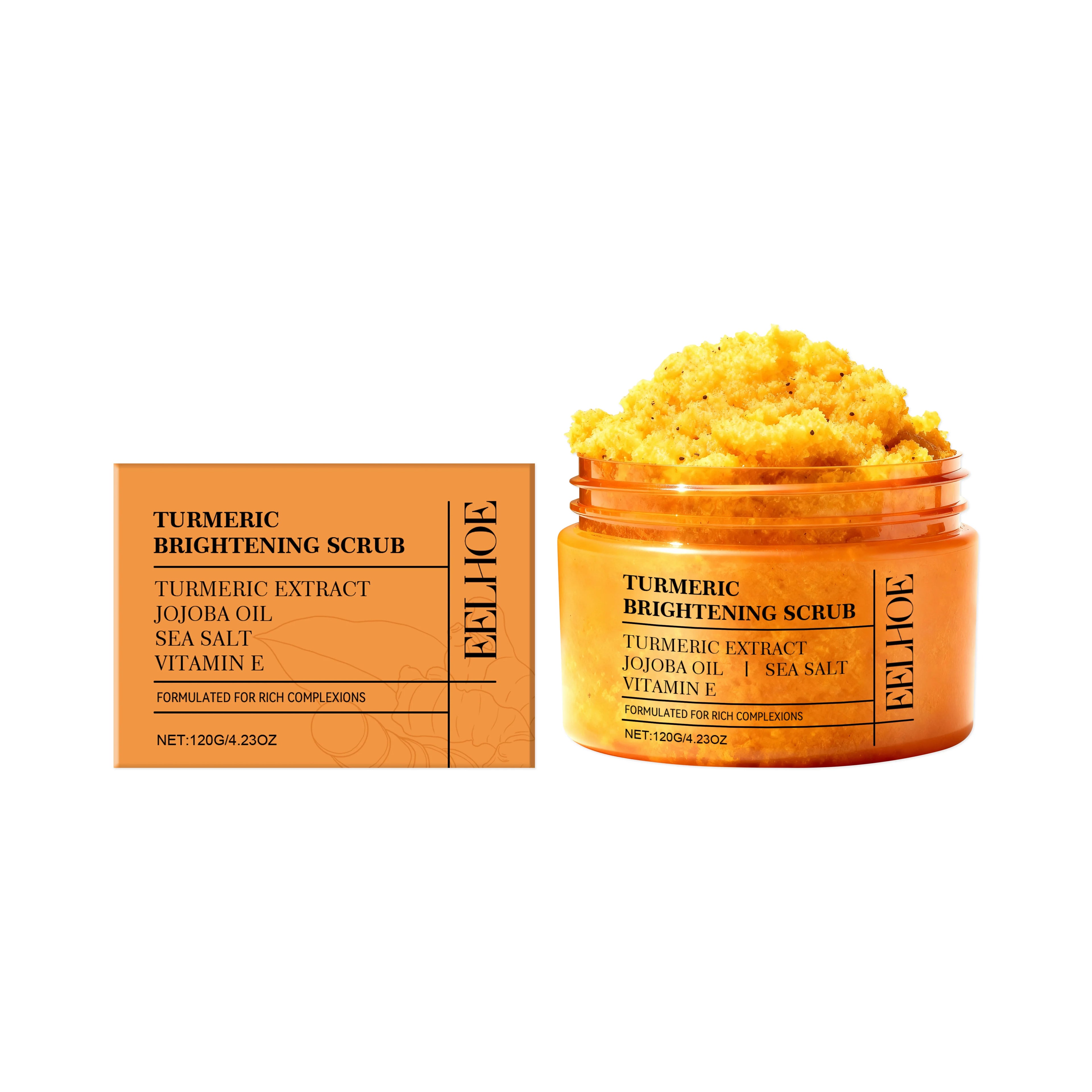 Turmeric Body Scrub for Dark Spots - Brightening Exfoliating Treatment Scrubs Treatments 120g Boxed Tidesmit
