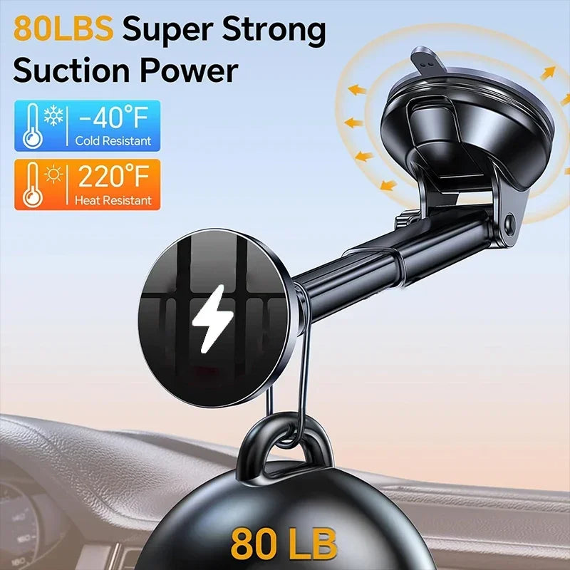 Magnetic Wireless Car Charger | Qi Certified 15W Fast Charge Black Tidesmit