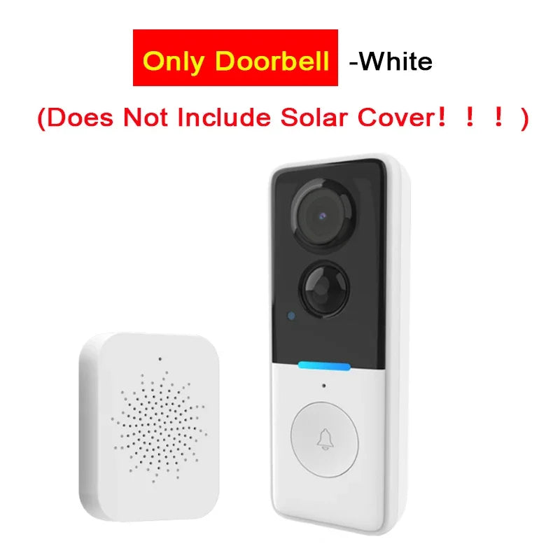 Tuya 1080P Doorbell Camera WIFI with Solar Cover 2-way Audio Intercom Video Motion Detect Waterproof Outdoor Wireless Doorbell