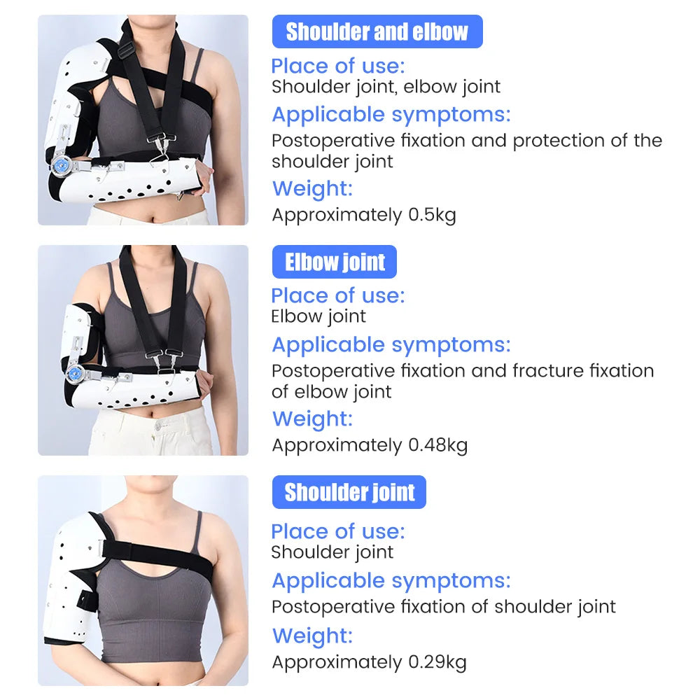 Hinged Elbow Arm Forearm Shoulder Brace Support Splint Orthosis Band Fixation Sling Immobilizer Strap Sleeve Arm Protector Guard